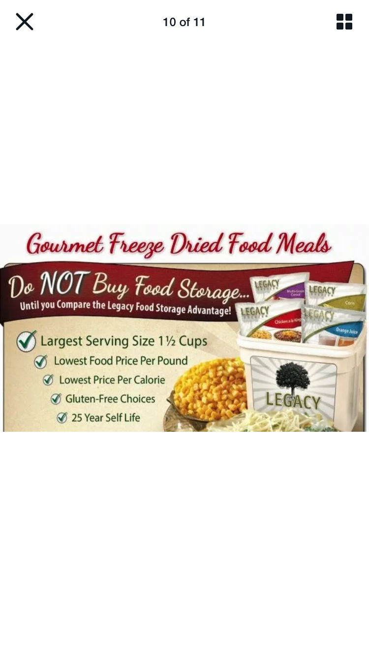 Legacy Premium Long Term Food Storage 240 Serving Emergency Meals FS0240